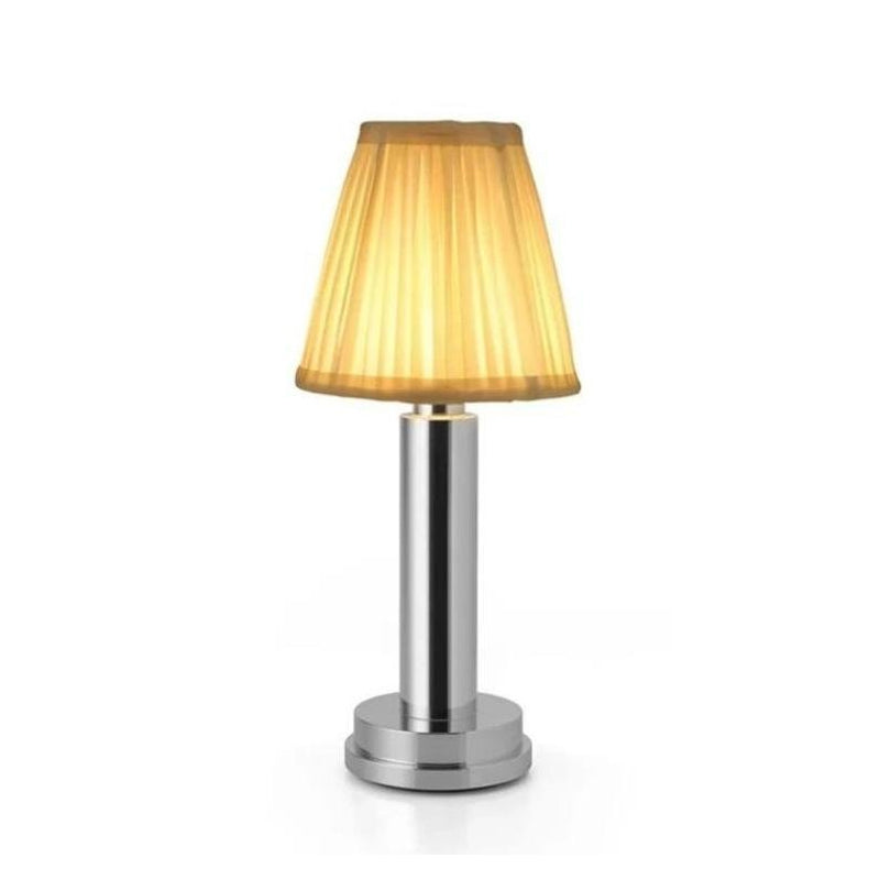 Vintage Table Lamp with Pleated Fabric Shade