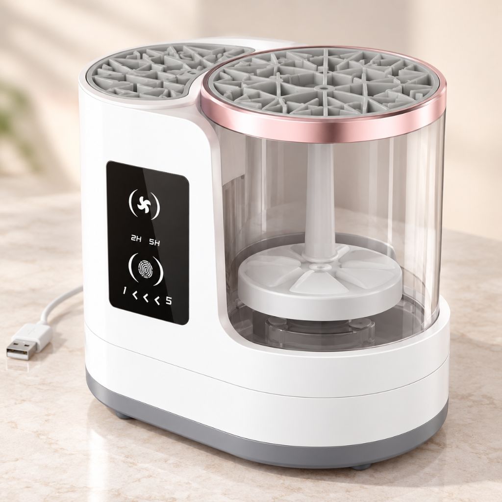 3-in-1 Electric Makeup Brush Cleaner and Dryer with Timer