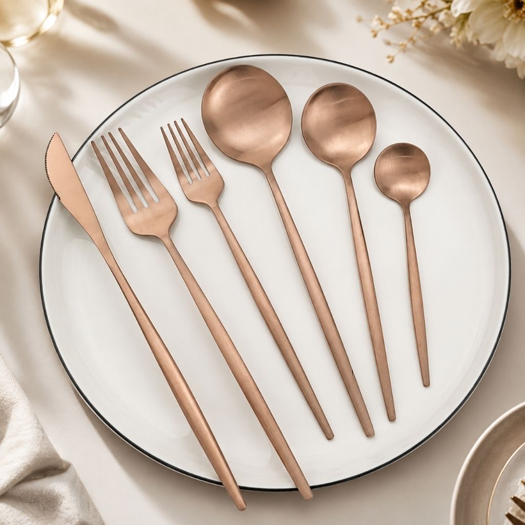 30-Piece Minimalist Stainless Steel Cutlery Set