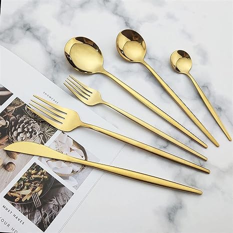 30 - Piece Minimalist Cutlery Set - Elegant Stainless Steel Flatware - Lattea Global