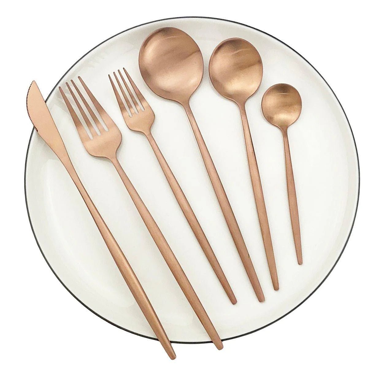 30 - Piece Minimalist Cutlery Set - Elegant Stainless Steel Flatware - Lattea Global