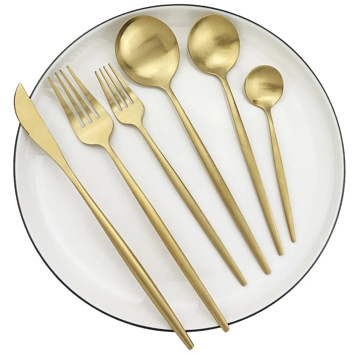 30 - Piece Minimalist Cutlery Set - Elegant Stainless Steel Flatware - Lattea Global