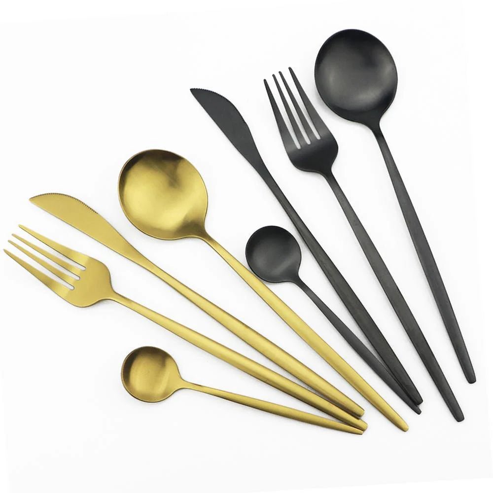 30 - Piece Minimalist Cutlery Set - Elegant Stainless Steel Flatware - Lattea Global