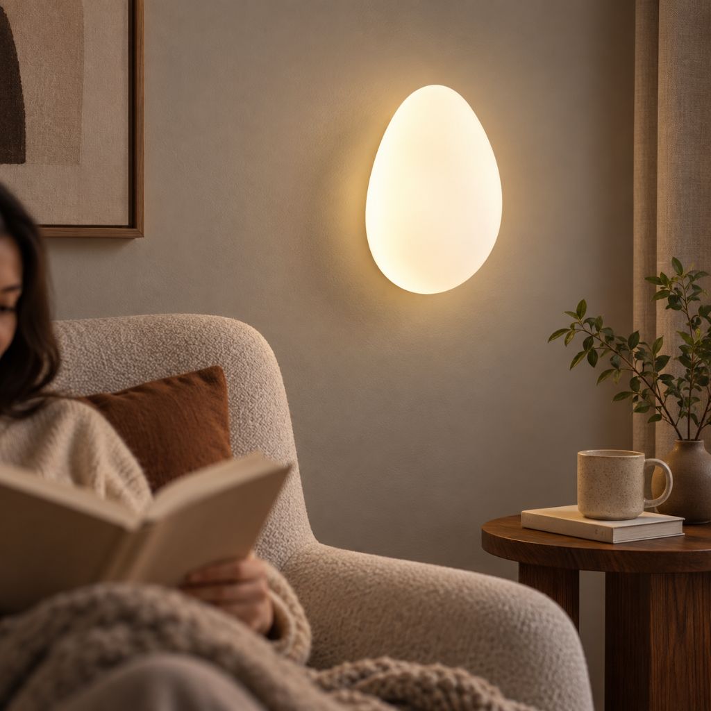 Pebble Shape LED Wall Light with Soft Diffused Glow