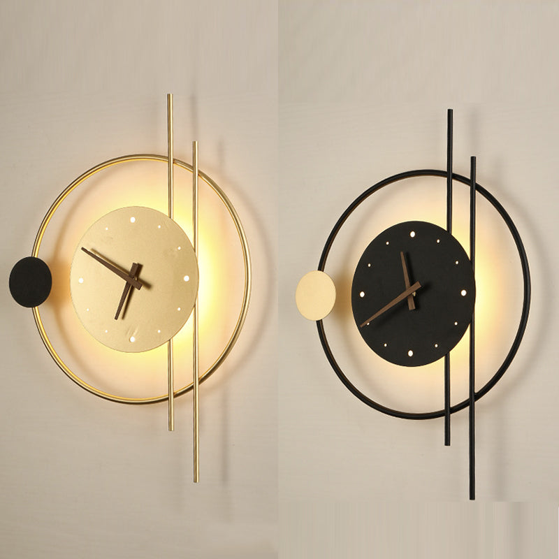 Metal Frame Wall Clock with LED Backlight