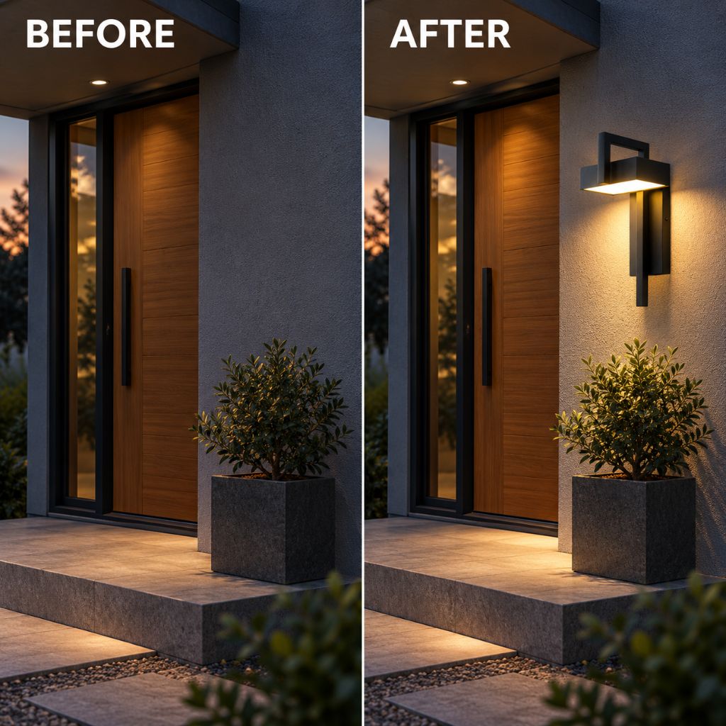 Modern Black Aluminum LED Outdoor Wall Sconce