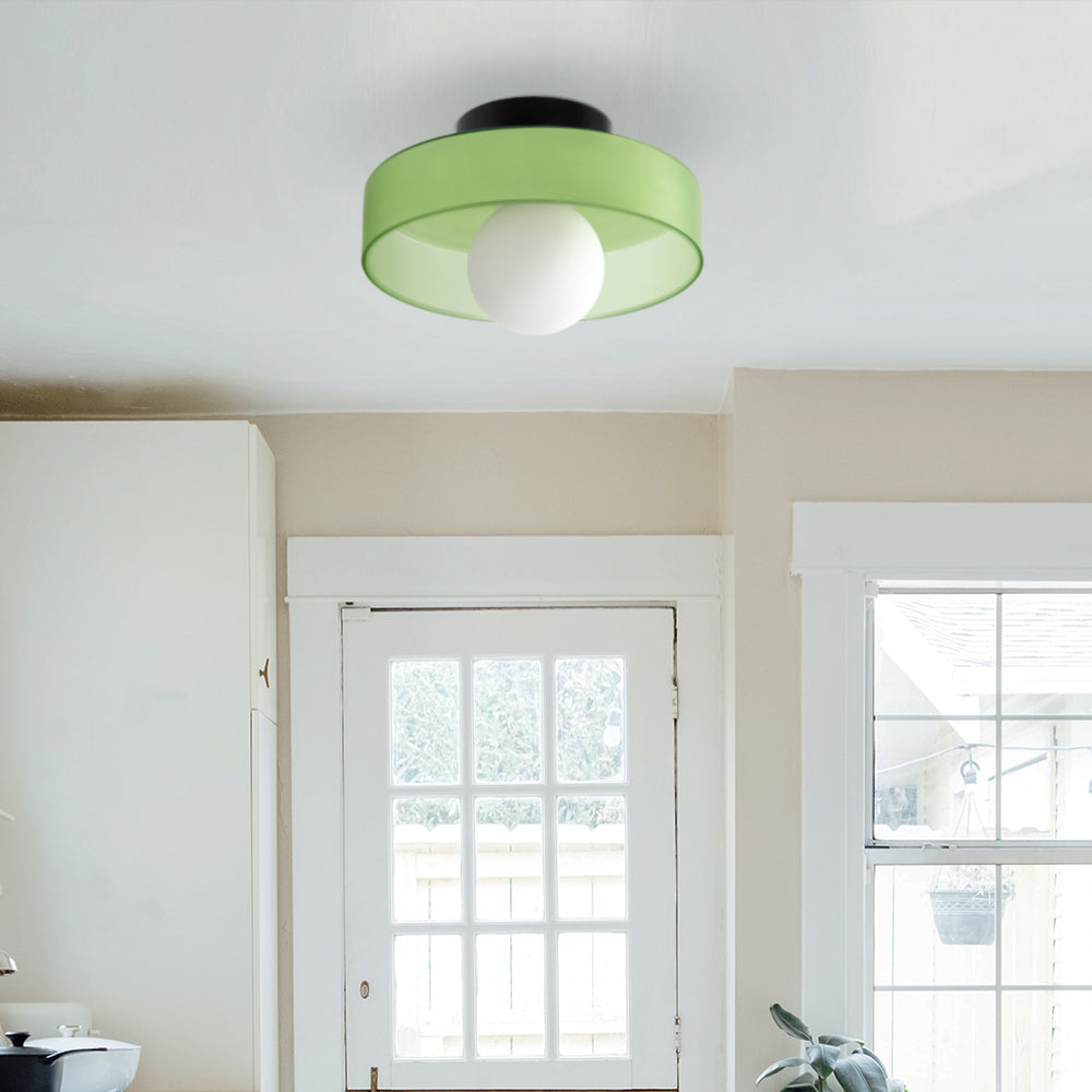 Sleek Round Glass Ceiling Light