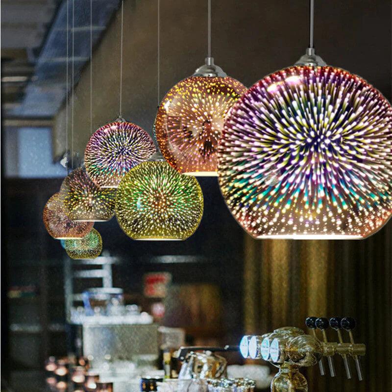 3D Firework Glass Pendant Light