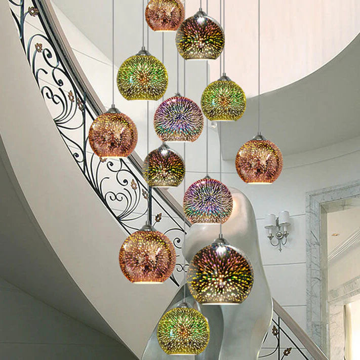 3D Firework Glass Pendant Light