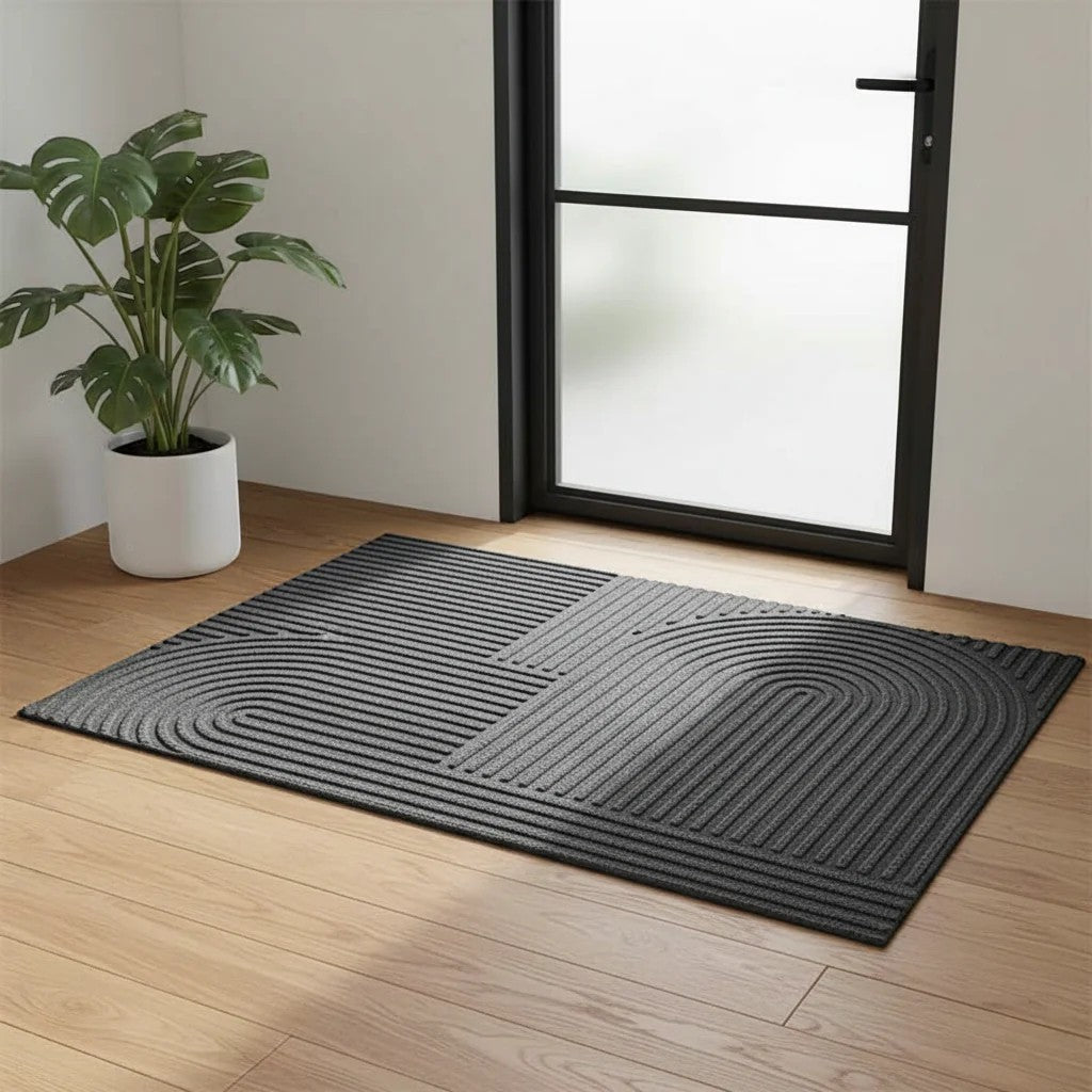 3D Grooved Geometric Doormat Anti - Slip Scraper Entrance Mat - Lattea Global