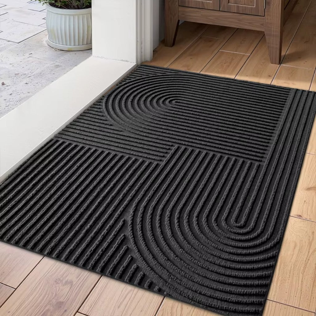 3D Grooved Geometric Doormat Anti - Slip Scraper Entrance Mat - Lattea Global