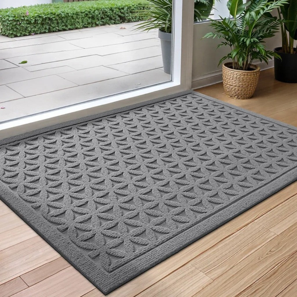 3D Grooved Geometric Doormat Anti - Slip Scraper Entrance Mat - Lattea Global
