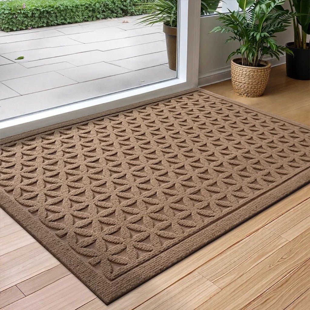 3D Grooved Geometric Doormat Anti - Slip Scraper Entrance Mat - Lattea Global
