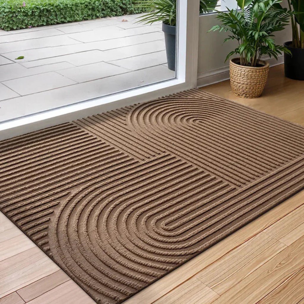 3D Grooved Geometric Doormat Anti - Slip Scraper Entrance Mat - Lattea Global