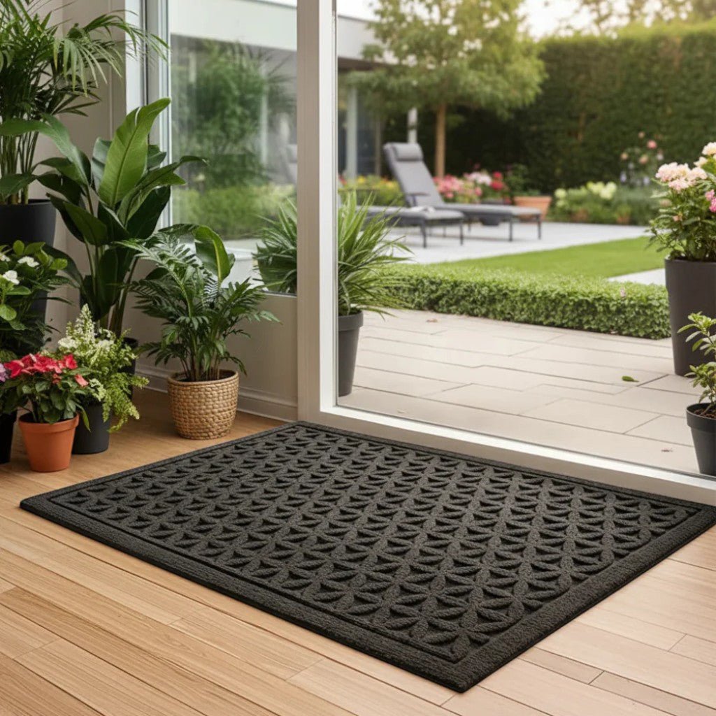 3D Grooved Geometric Doormat Anti - Slip Scraper Entrance Mat - Lattea Global