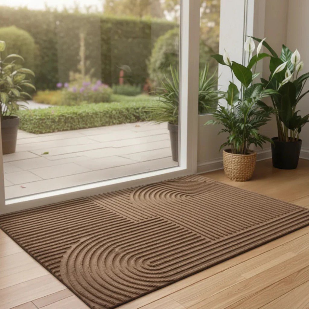 3D Grooved Geometric Doormat Anti - Slip Scraper Entrance Mat - Lattea Global