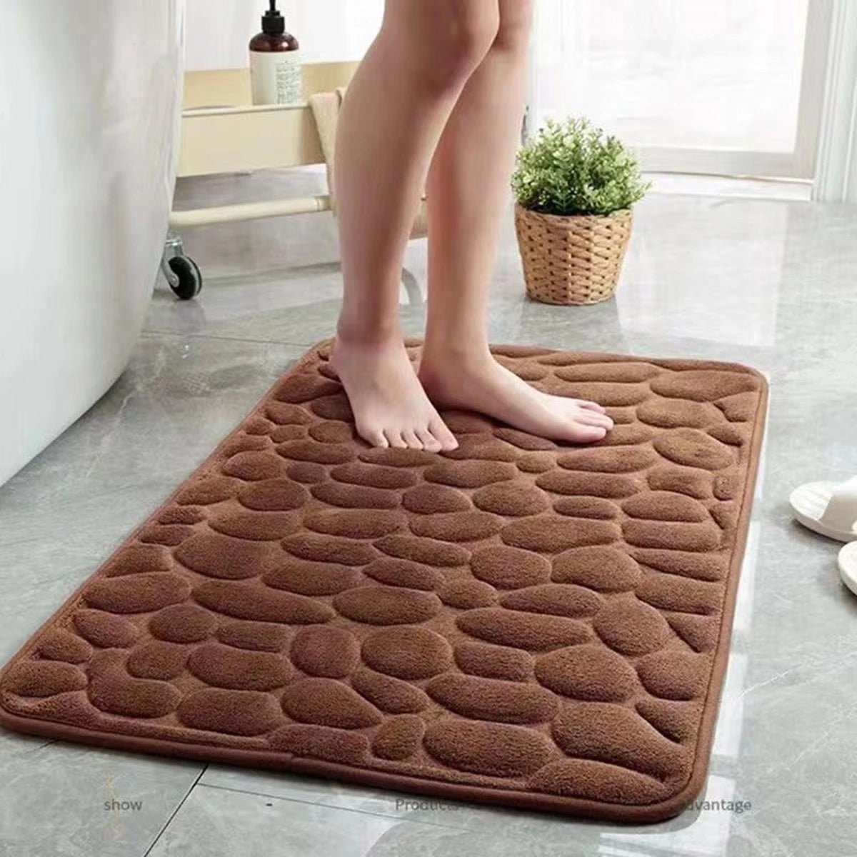 3D Non - Slip Bathroom Mat with Quick - Dry Absorbent Design - Lattea Global