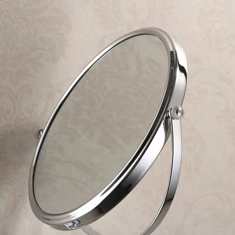 3x magnifying round wall makeup mirror double sided pantograph arm – view 6