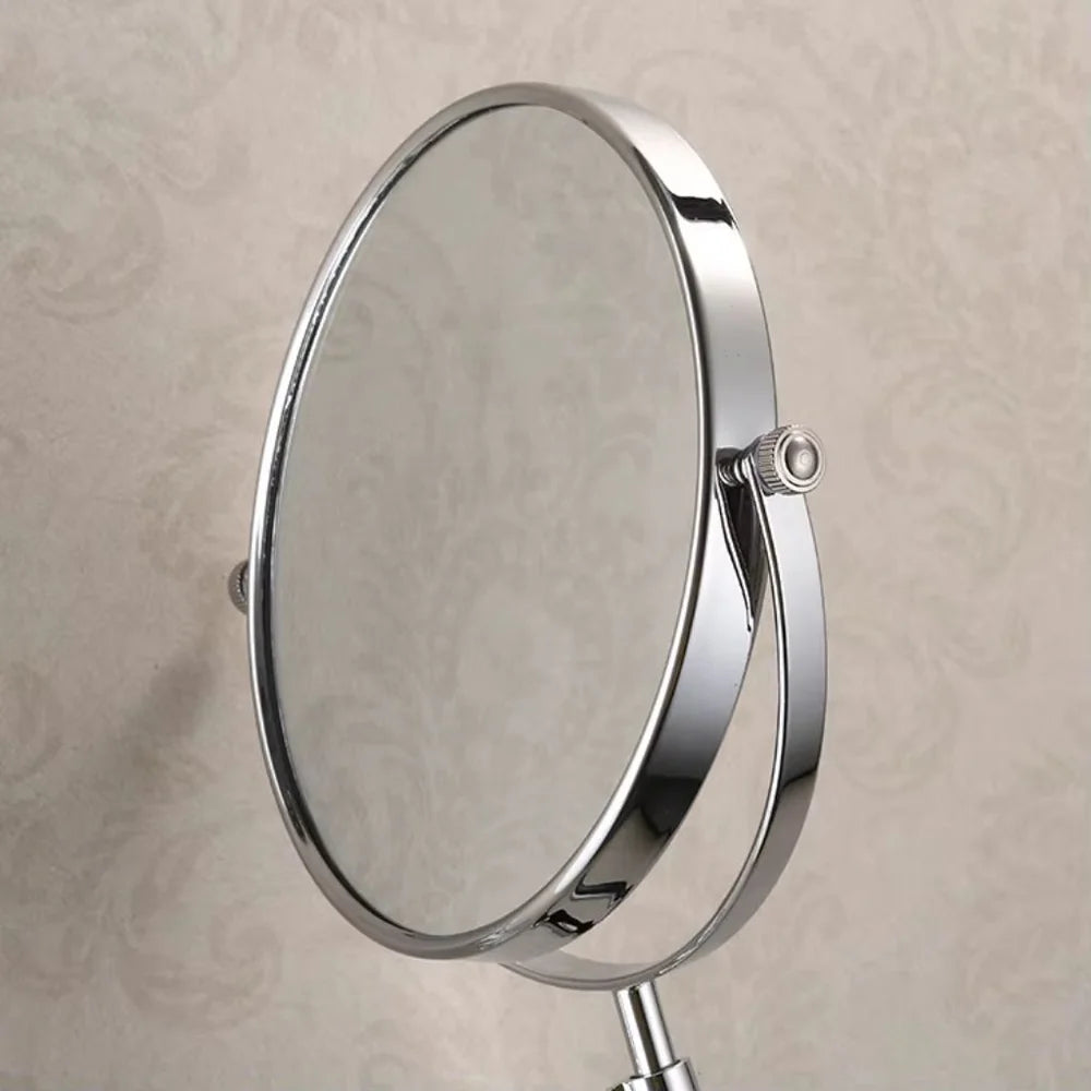 3x magnifying round wall makeup mirror double sided pantograph arm – view 10