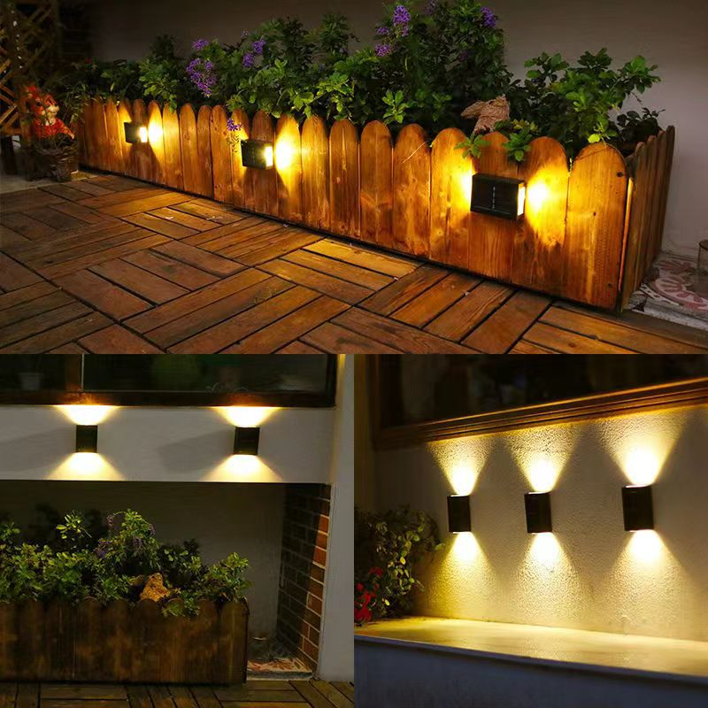 Solar Panel Powered LED Wall Lights for Outdoor