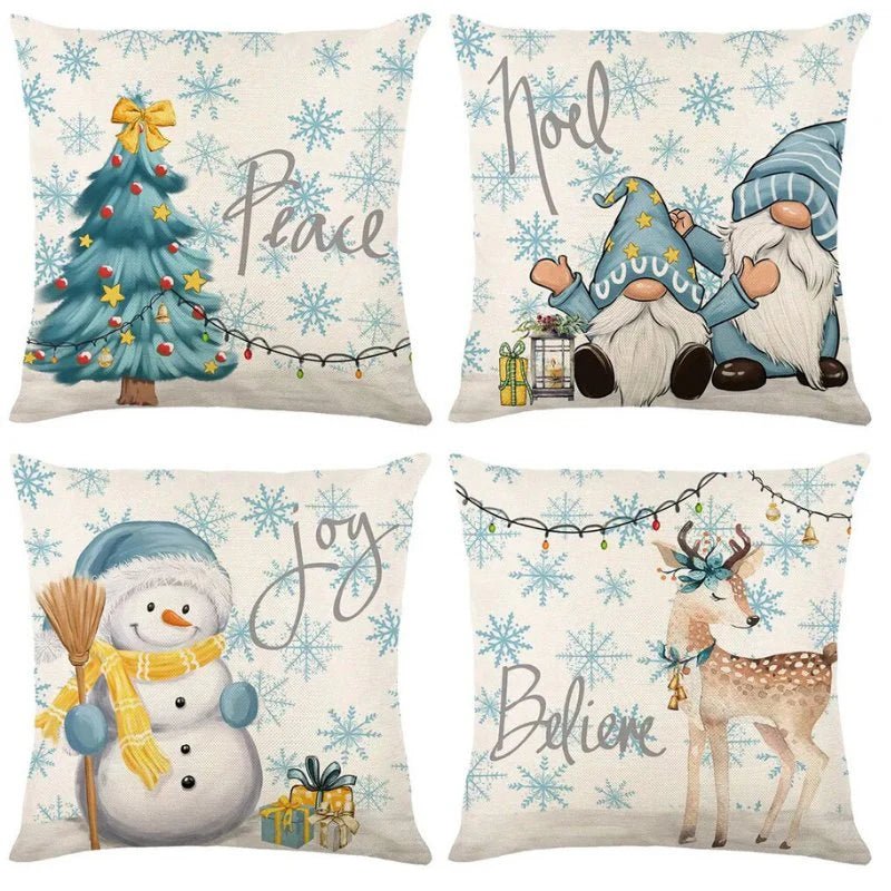 4 - Pack Christmas Cushion Covers - Decorative Pillow Covers - Lattea Global