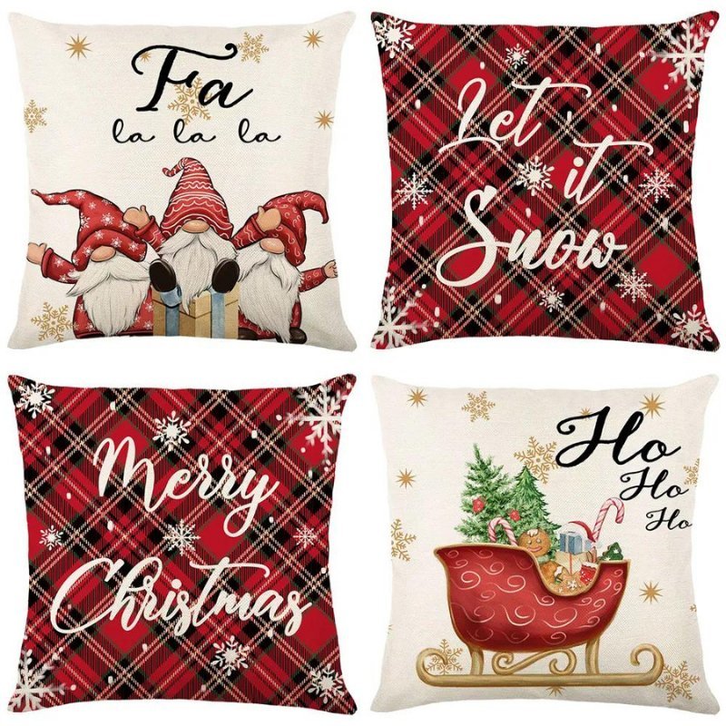 4 - Pack Christmas Cushion Covers - Decorative Pillow Covers - Lattea Global