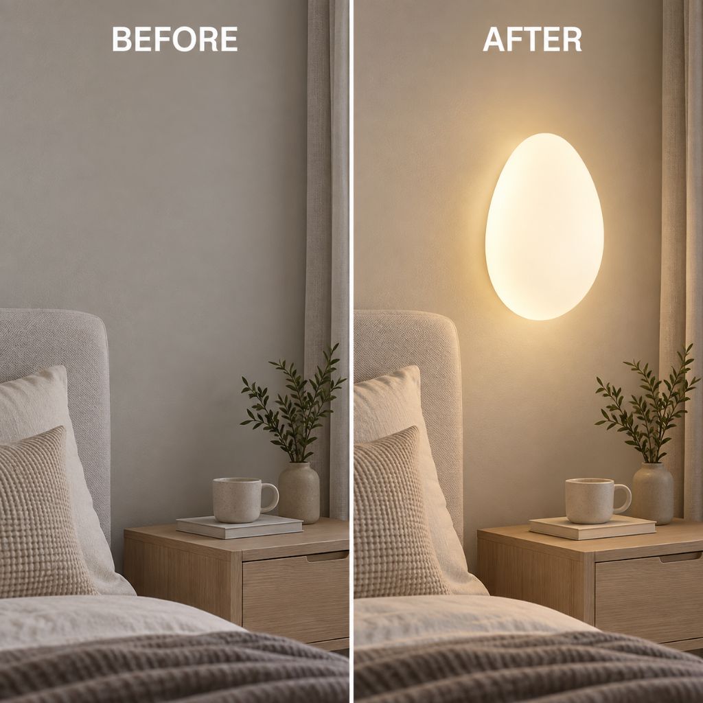 Pebble Shape LED Wall Light with Soft Diffused Glow