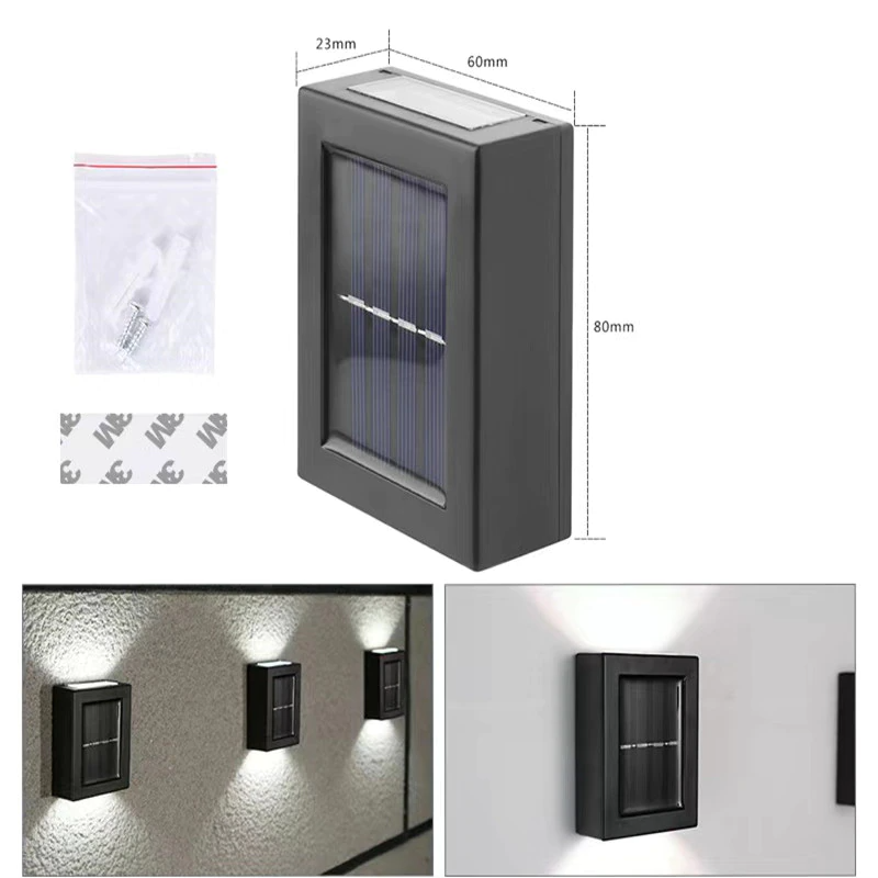 Solar Panel Powered LED Wall Lights for Outdoor