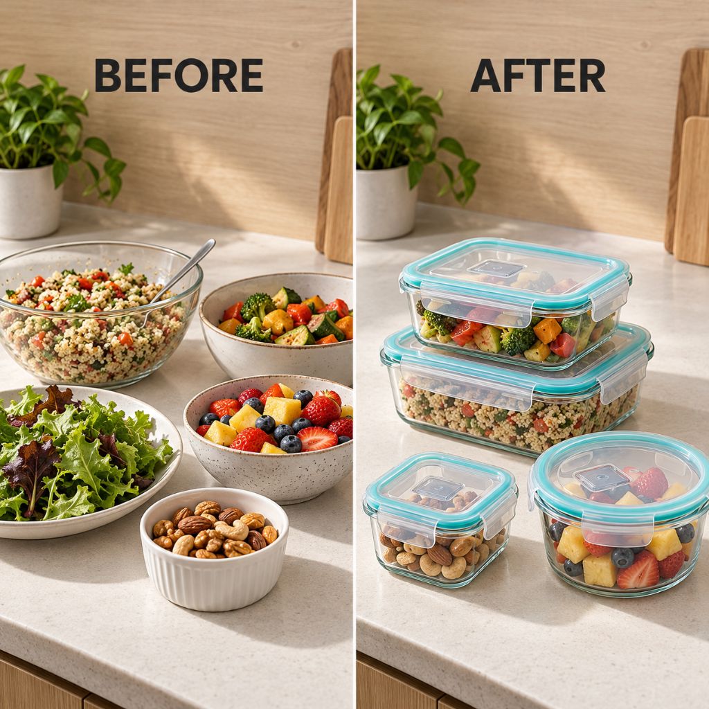 5-Piece Glass Food Storage Container Set with Clip-Lock Lids