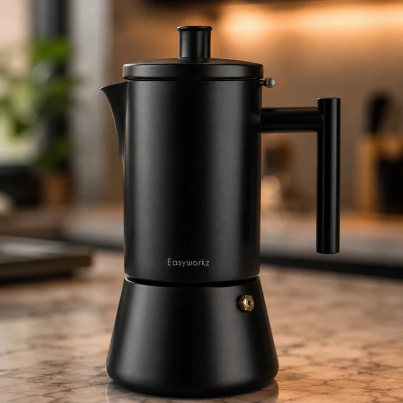 Italian Moka Pot - Stainless Steel Design