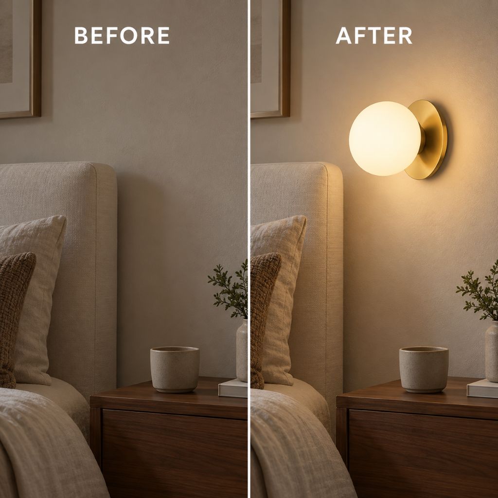 Round Glass Globe G9 Wall Light with Metal Base