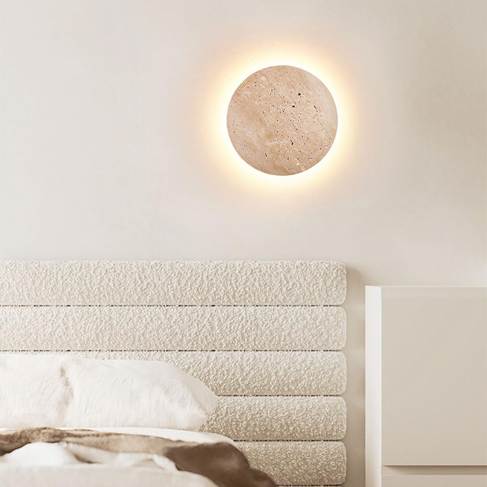 Stone-Inspired Round Wall Lamp