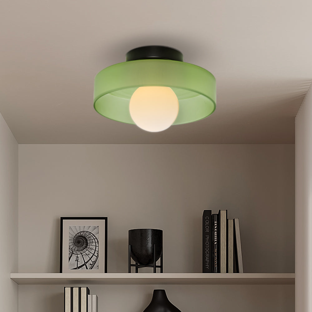 Sleek Round Glass Ceiling Light