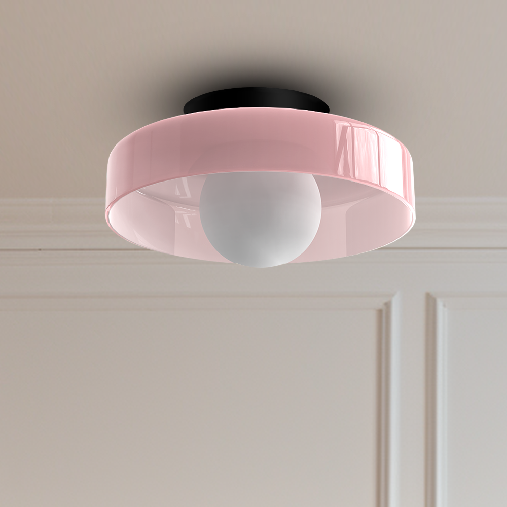 Sleek Round Glass Ceiling Light