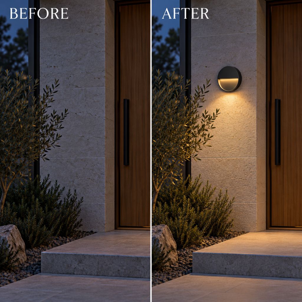 Round IP65 Outdoor LED Downlight Wall Sconce