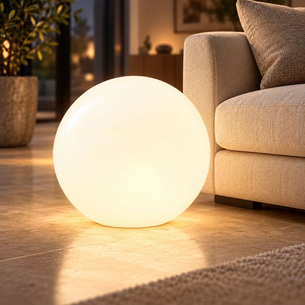 Colour-Changing LED Ball Floor Lamp with Remote Control