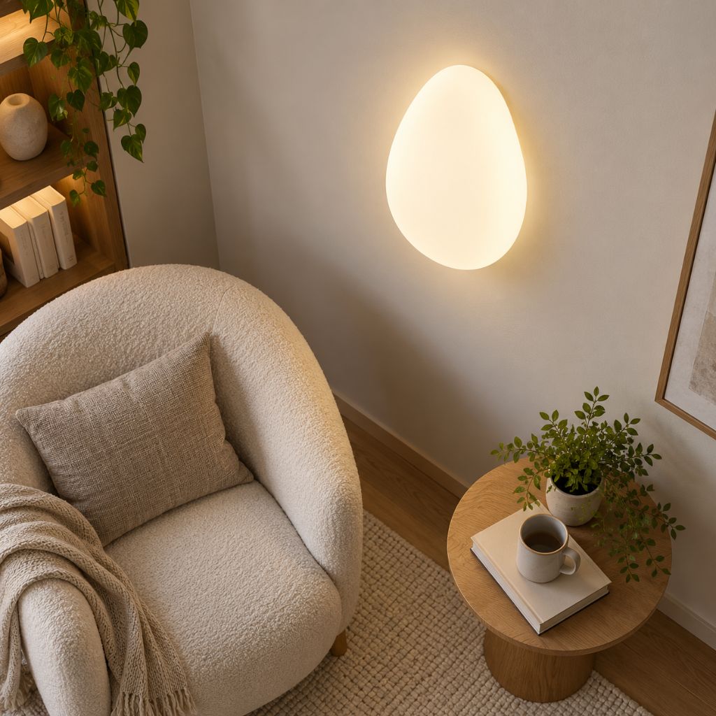 Pebble Shape LED Wall Light with Soft Diffused Glow