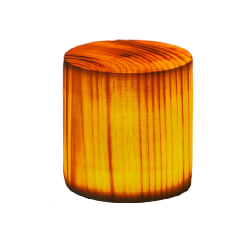 Wood Table Lamp with Translucent Grain Pattern