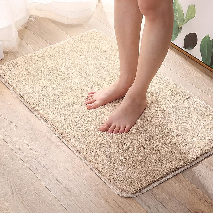 bathroom mat, non-slip mat, absorbent bath mat, plush bathroom rug, water-absorbing mat, machine washable mat, anti-slip bathroom rug, thick bathroom mat, polyester bath mat, daily use bathroom rug