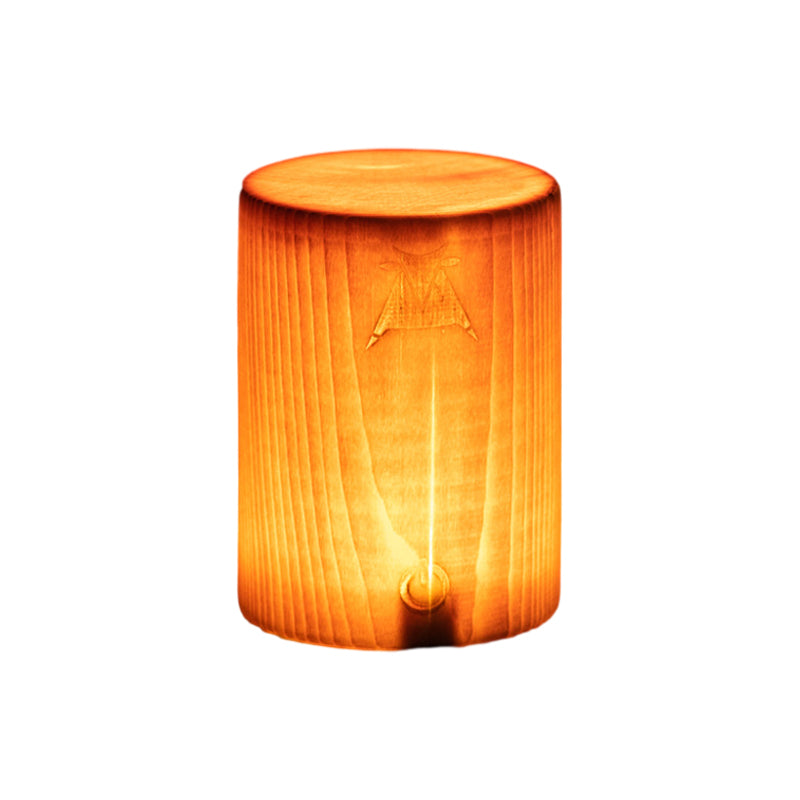 Wood Table Lamp with Translucent Grain Pattern