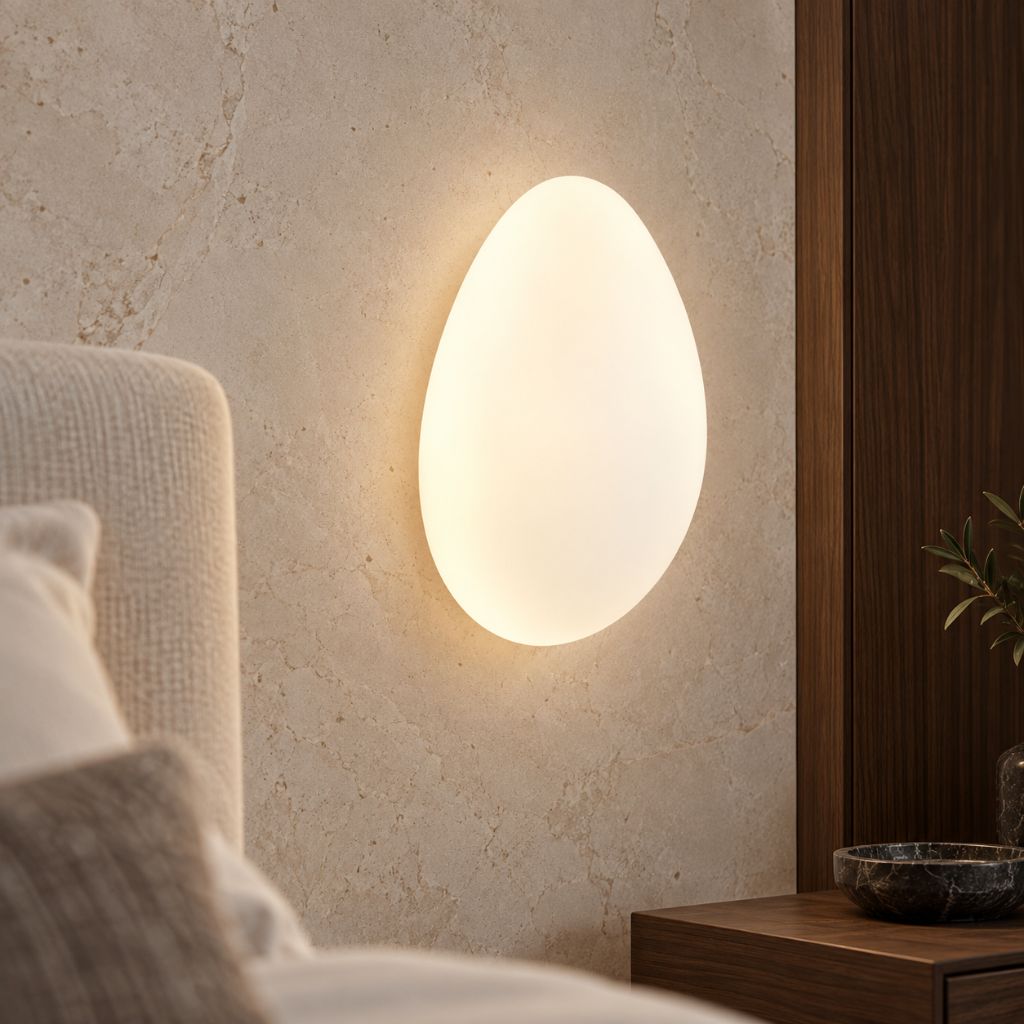 Pebble Shape LED Wall Light with Soft Diffused Glow