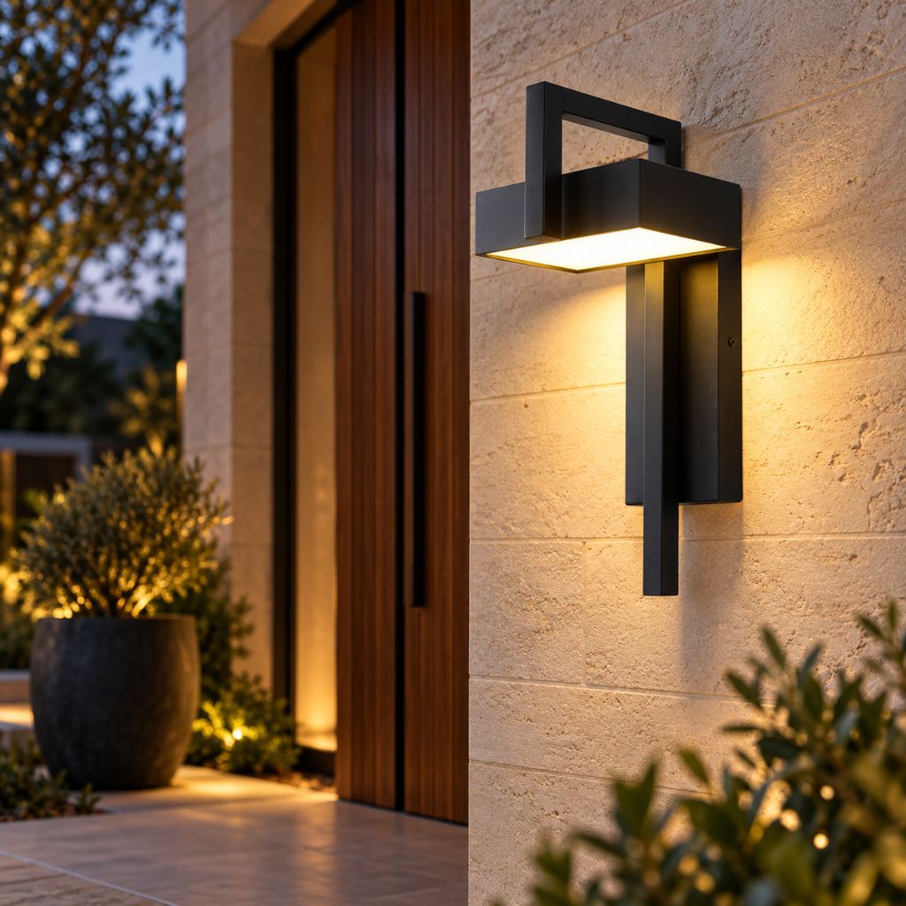 Modern Black Aluminum LED Outdoor Wall Sconce