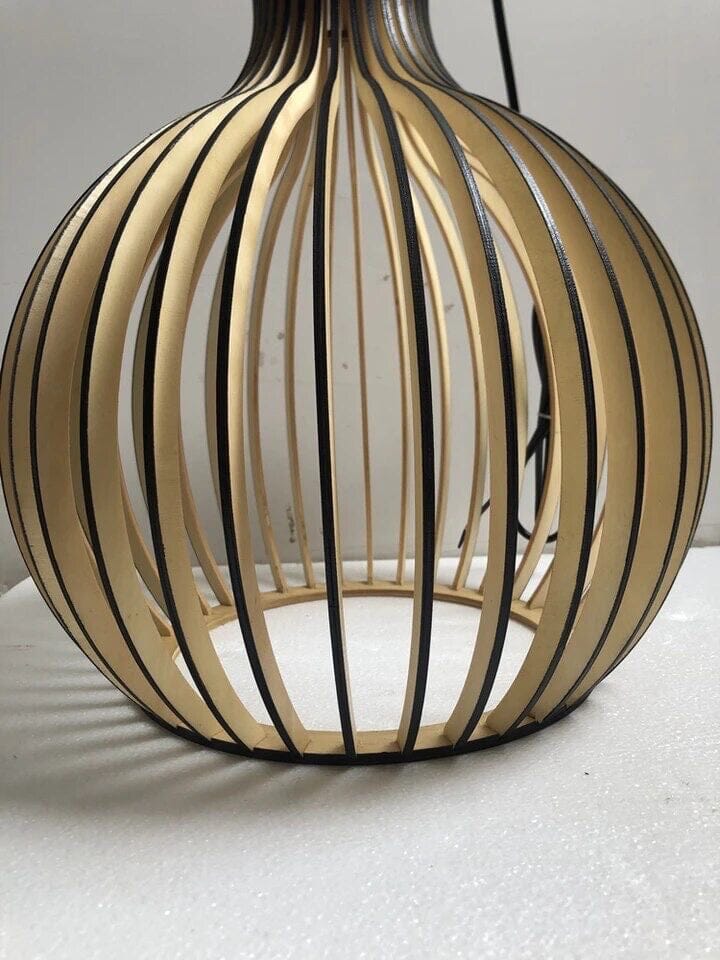 Rustic Wooden Cage Pendant Light