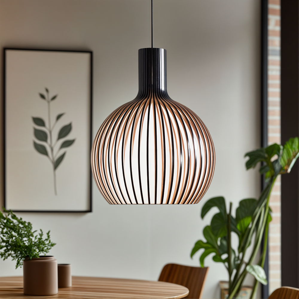 Rustic Wooden Cage Pendant Light