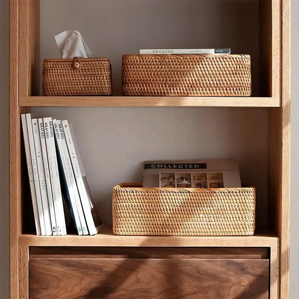 Handwoven Rattan Multipurpose Rectangular Storage