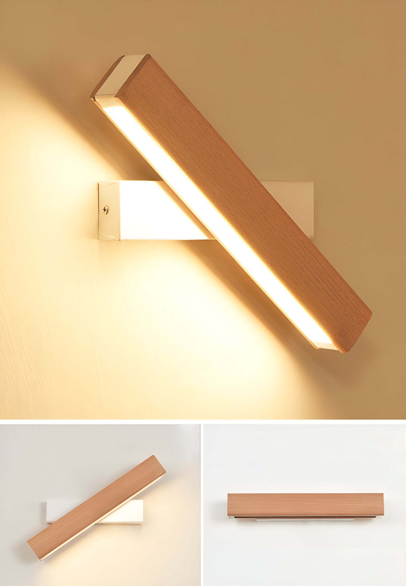 360° Swiveling Wooden Wall Light