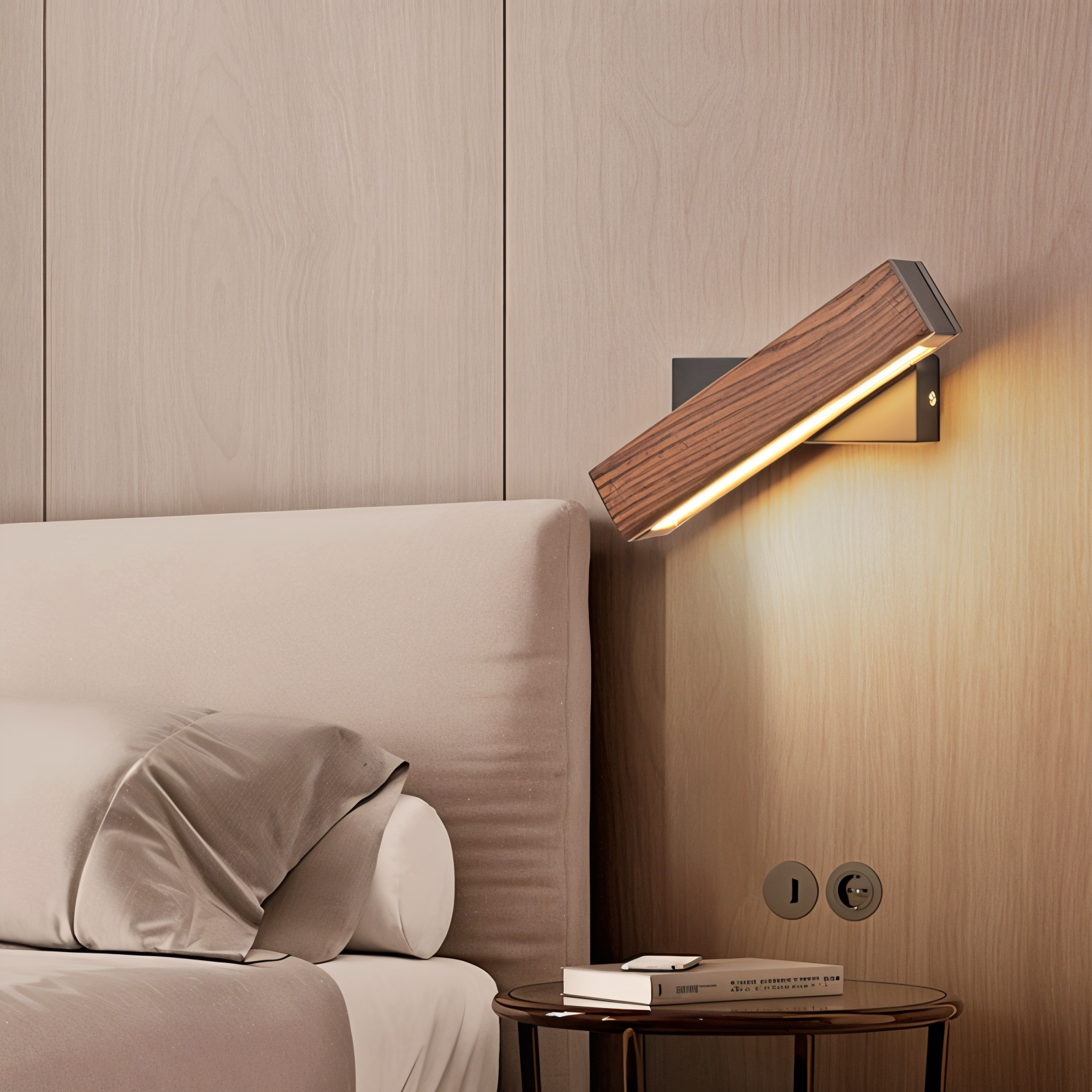 360° Swiveling Wooden Wall Light