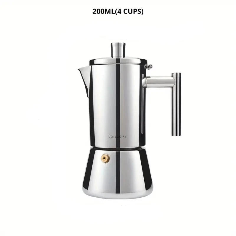 Italian Moka Pot - Stainless Steel Design