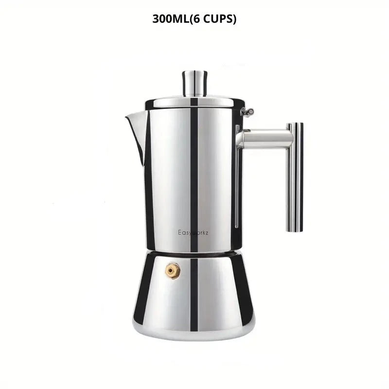 Italian Moka Pot - Stainless Steel Design