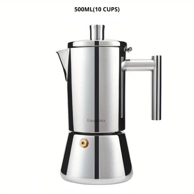 Italian Moka Pot - Stainless Steel Design